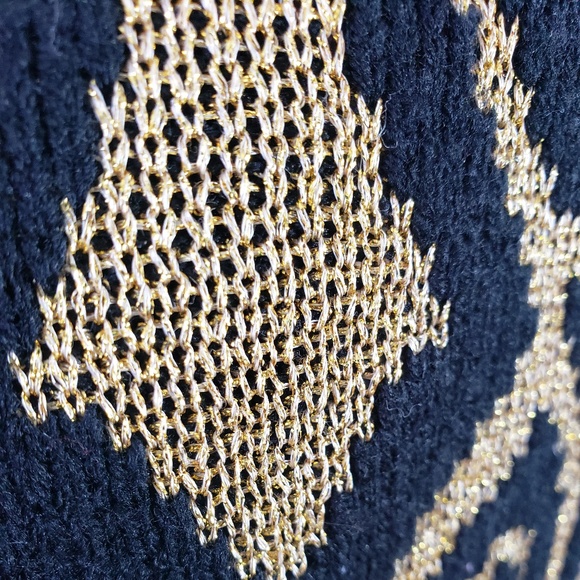 Gold Damask Print Vintage Sweater sz 14 - Picture 5 of 8